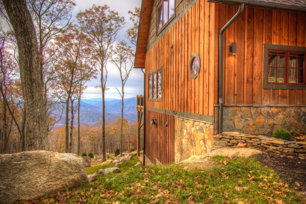 Fall view overlooking home and mountains